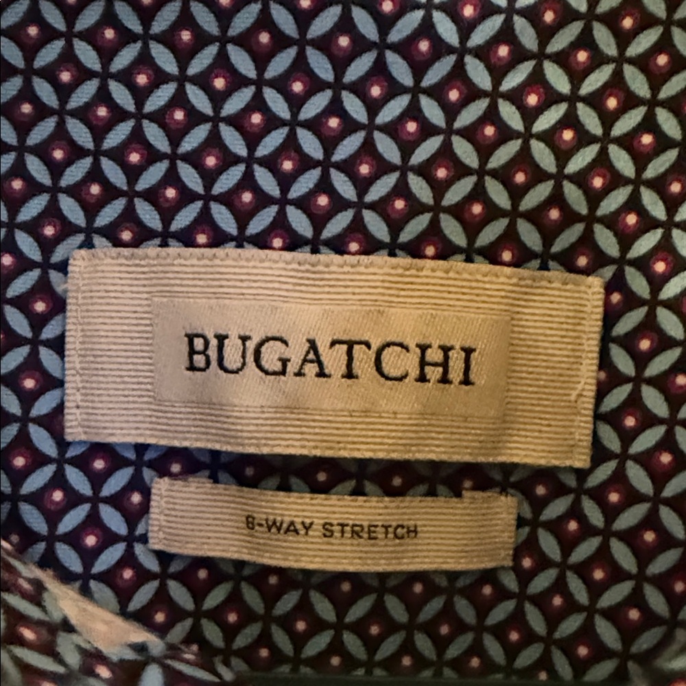 Bugatchi Men's Blue Patterned Button-Down Shirt - image 2